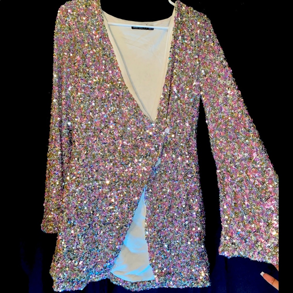 Sequin slit dress